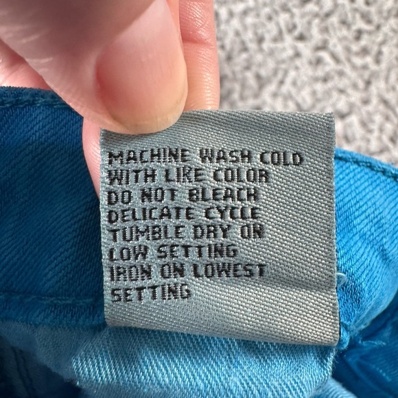 TRACTR MONA Bright Dive Blue High‎ Rise Stretch Cut Off Crop Jeans Sz 0/25 NWT - Picture 11 of 11